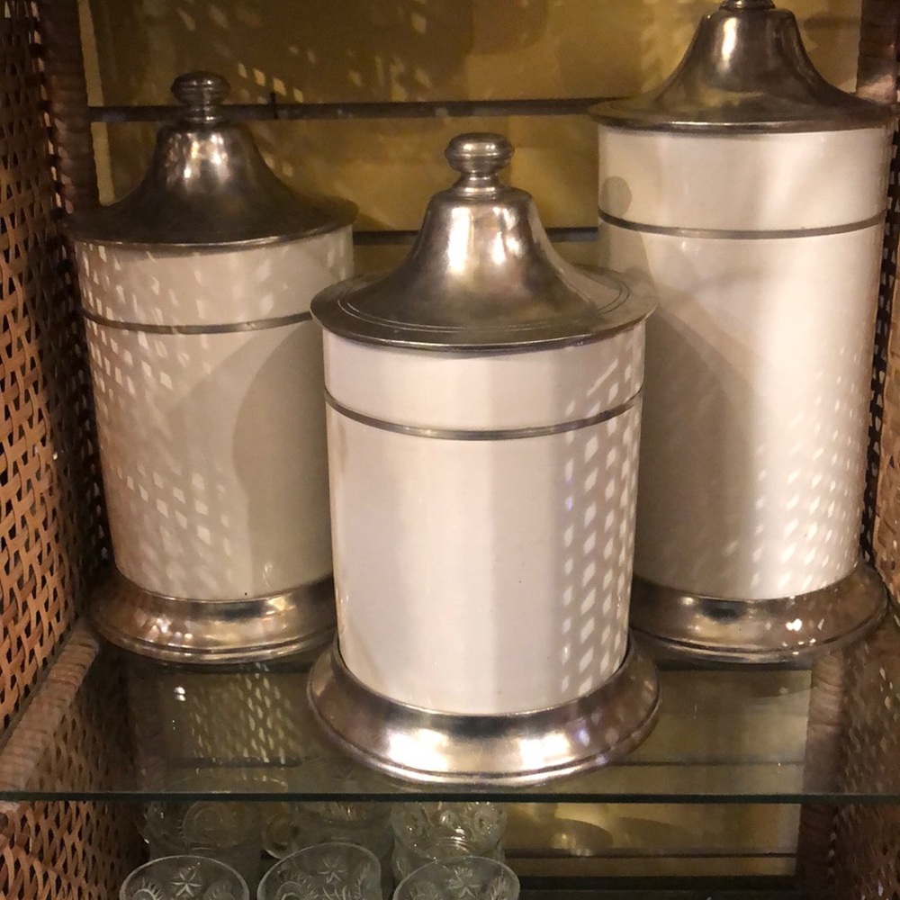 Arte Italica Vintage Tuscan Canister Set Sm. Med,and Large